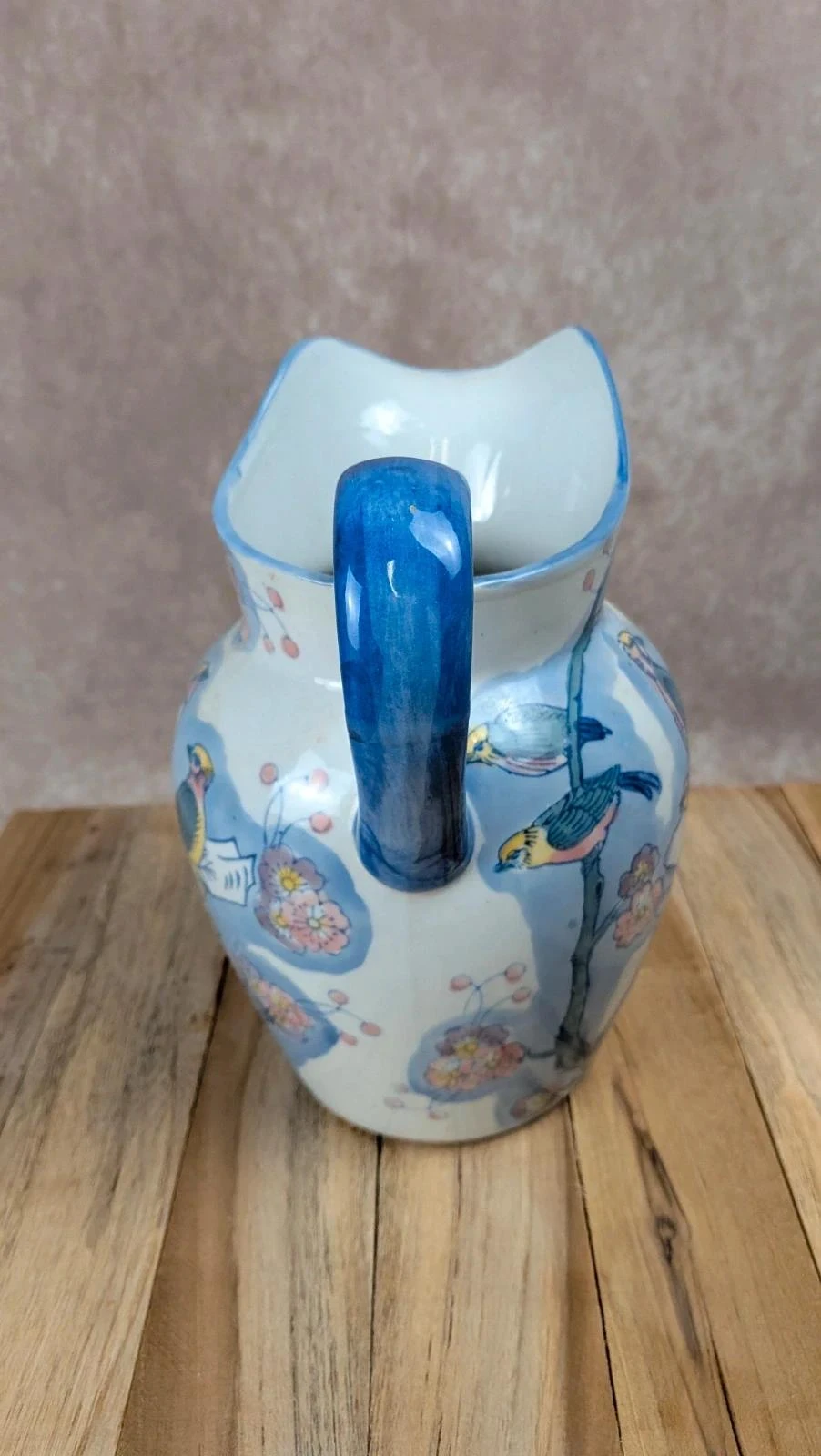Jarrón chino vintage con decoración de pájaros y flores – photo 5